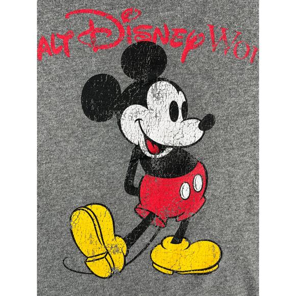 Disney World Sweater Mens Large Gray Mickey Mouse Sweatshirt Long Sleeve Crew - Picture 2 of 8